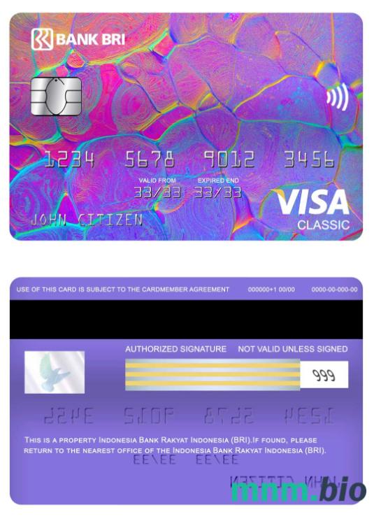Indonesia Bank Rakyat Indonesia (BRI) visa klasyczny karta